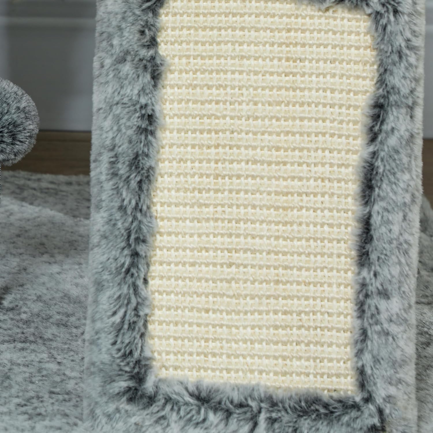 Adjustable Gray Floor-to-Ceiling Cat Tree Tower with Hammocks and Condo