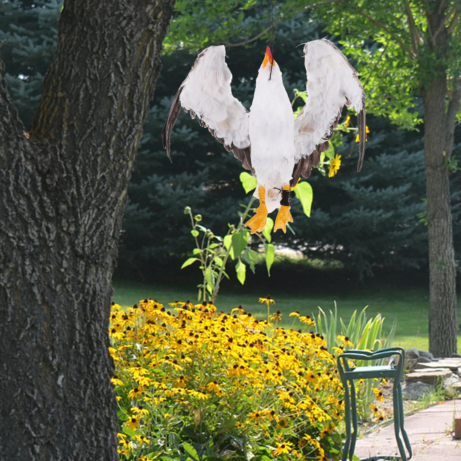 CALLARON Decorazione da Giardino Scultura di Morto Simulato 1pezzi in Plastica e Materiali Bianco, Resistente e Pratica per Uso Esterno e Casa