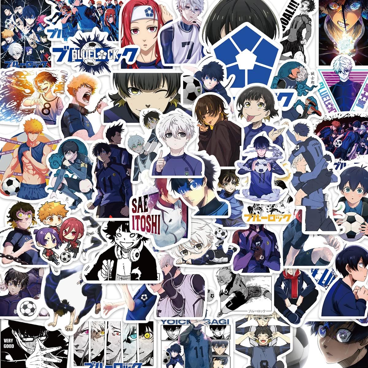 50Pcs Blue Lock Anime Stickers Manga Character Decals for Water Bottle (GT)