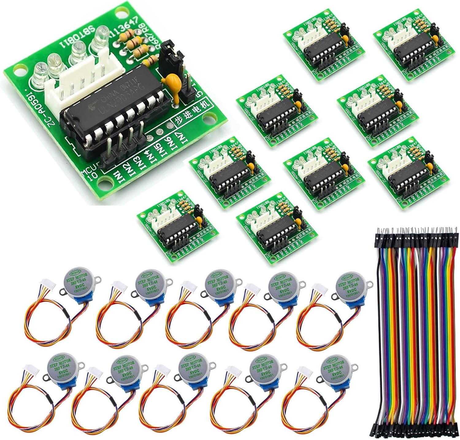 GERUI Silnik krokowy 10 sztuk 5 V 28BYJ-48 ULN2003 i 10 sztuk płyty sterownika ULN2003 do Arduino