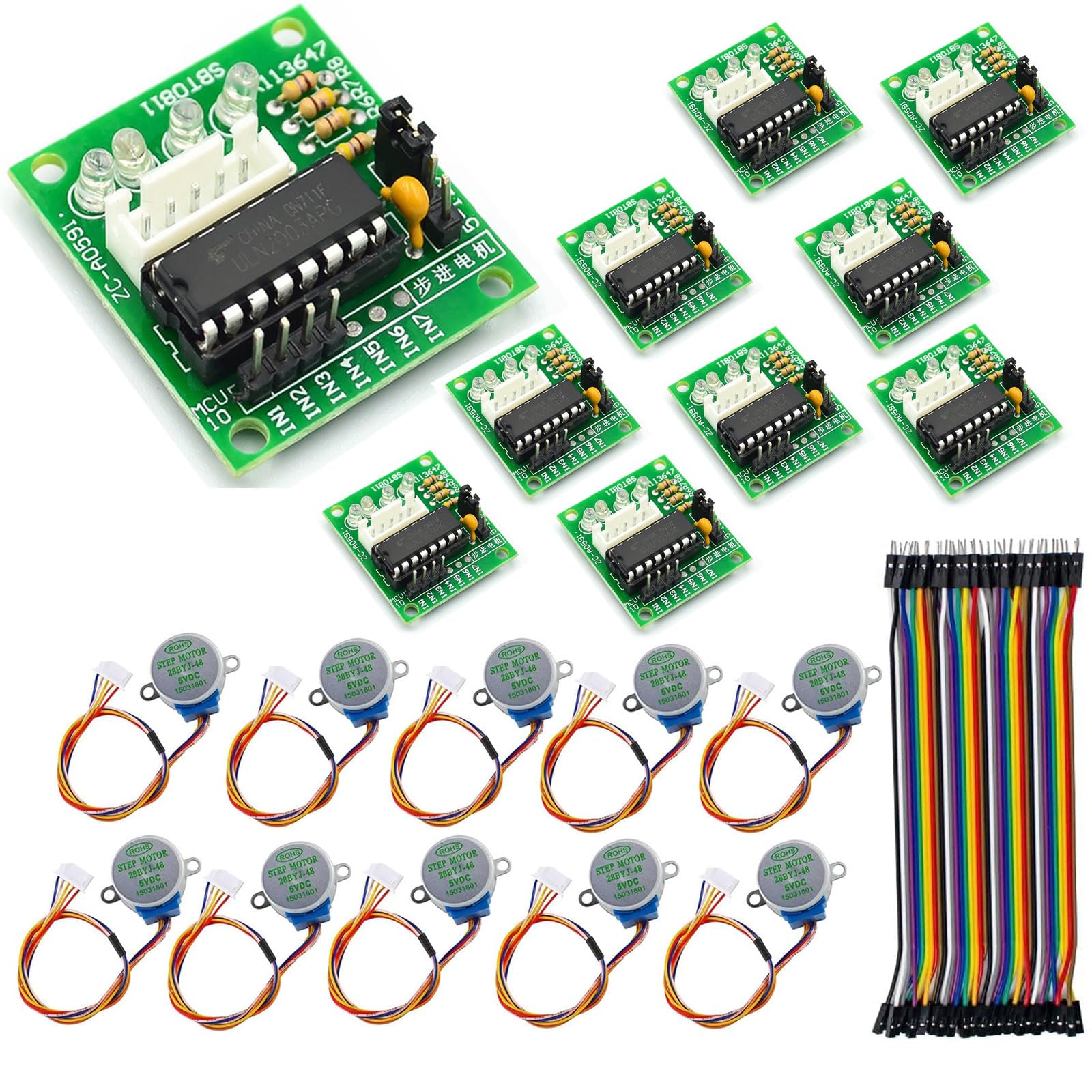 GERUI Silnik krokowy 10 sztuk 5 V 28BYJ-48 ULN2003 i 10 sztuk płyty sterownika ULN2003 do Arduino