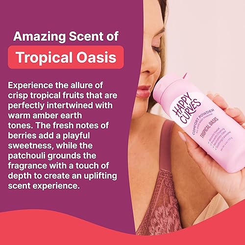 Miniatura 11 de HAPPY CURVES Comfort Powder: desodorante en polvo antirozaduras sin talco para el cuerpo y los pies para controlar las rozaduras internas del muslo