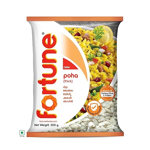 FORTUNE Thick Poha, Source of Fibre and Protein, 500grams