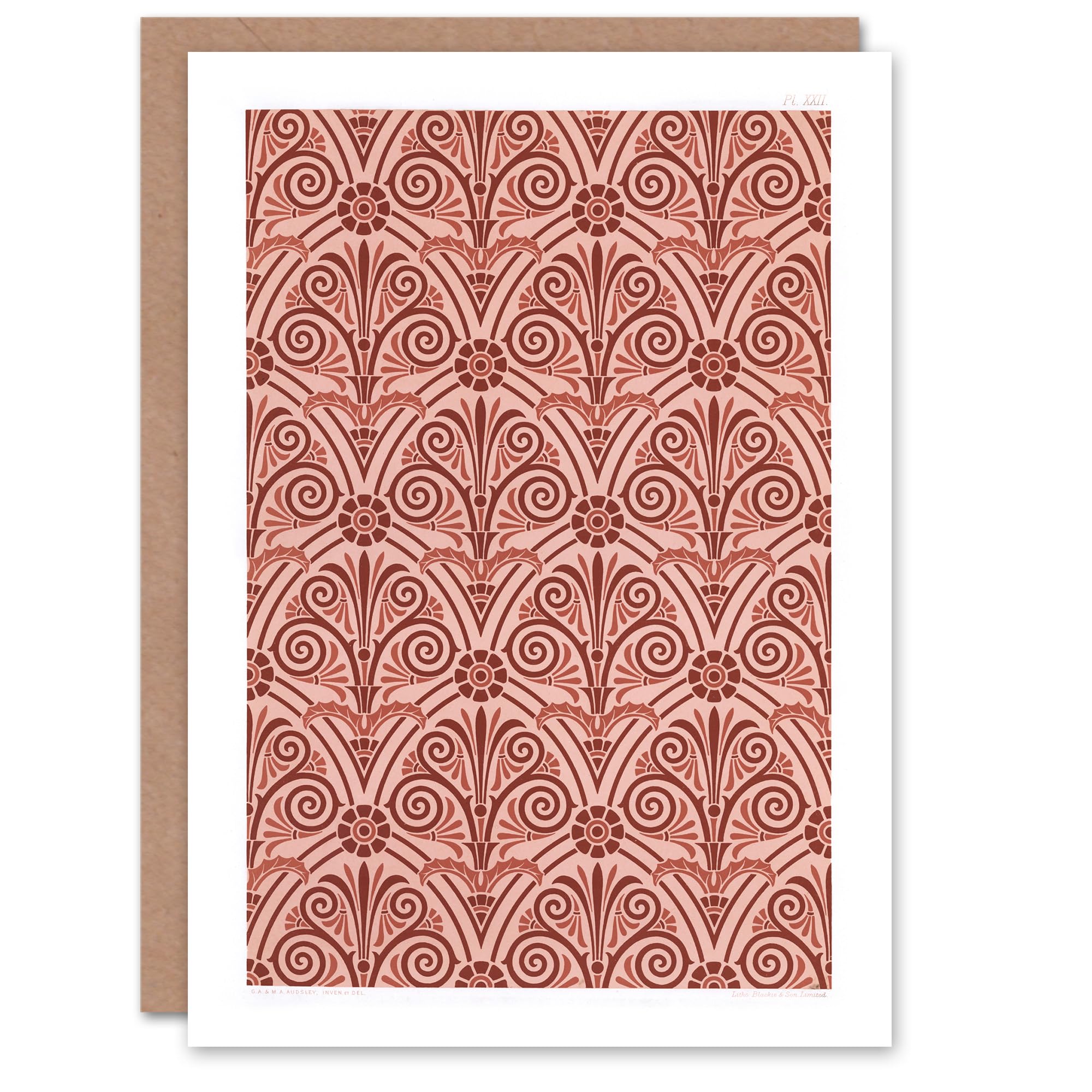 Artery8 GA and MA Audsley Art Card Antique Botanical Greek Pattern