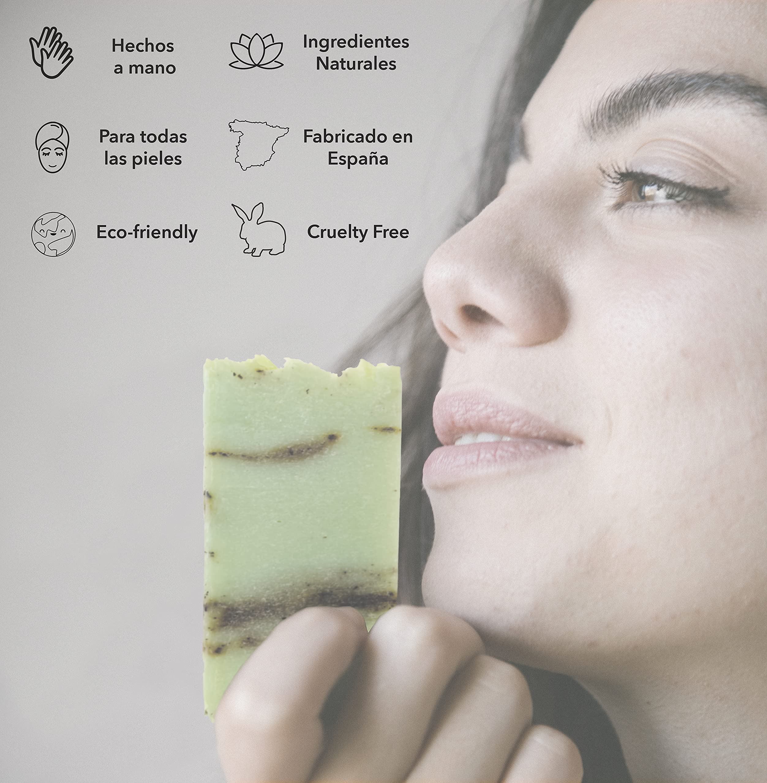 Jabón Natural de Arbol de Té - Jabon de Manos, Cuerpo, y Cara Antibacteriano y Fungicida, Pastilla Sólida Ecológica y Artesanal, Vegano y Sin Aceite de Palma (100 g)