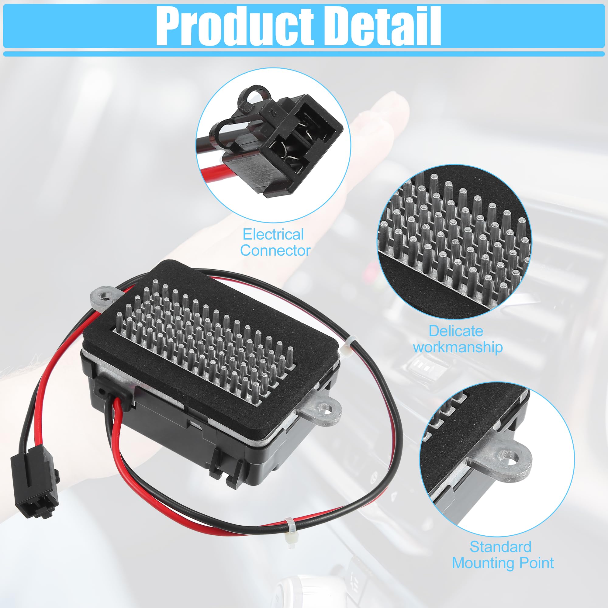 QUARKZMAN Coche HVAC Soplador Motor Resistencia para Jeep Grand - 1 Uds Negro