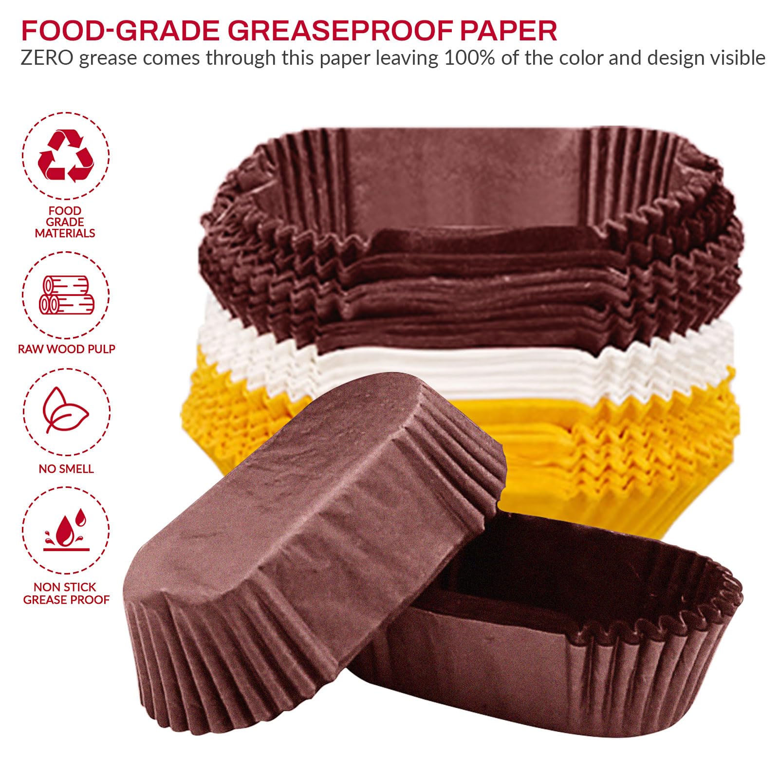 Fodera ovale da 1000 pezzi per pane per cottura, carta da parchment utilizzabile per muffin per cupcake (giallo, L)