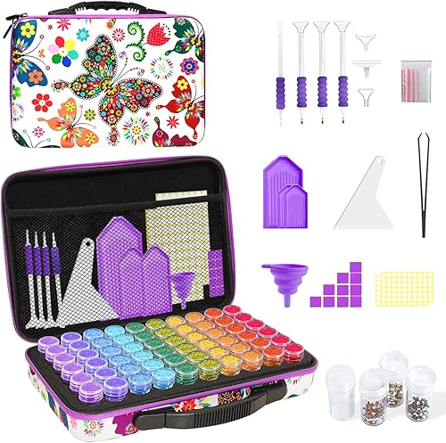 Miniatura 31 de ZORETCO Contenedores de almacenamiento de pintura de diamantes, 60 ranuras, kits de pintura de diamantes, accesorios y herramientas de pintura