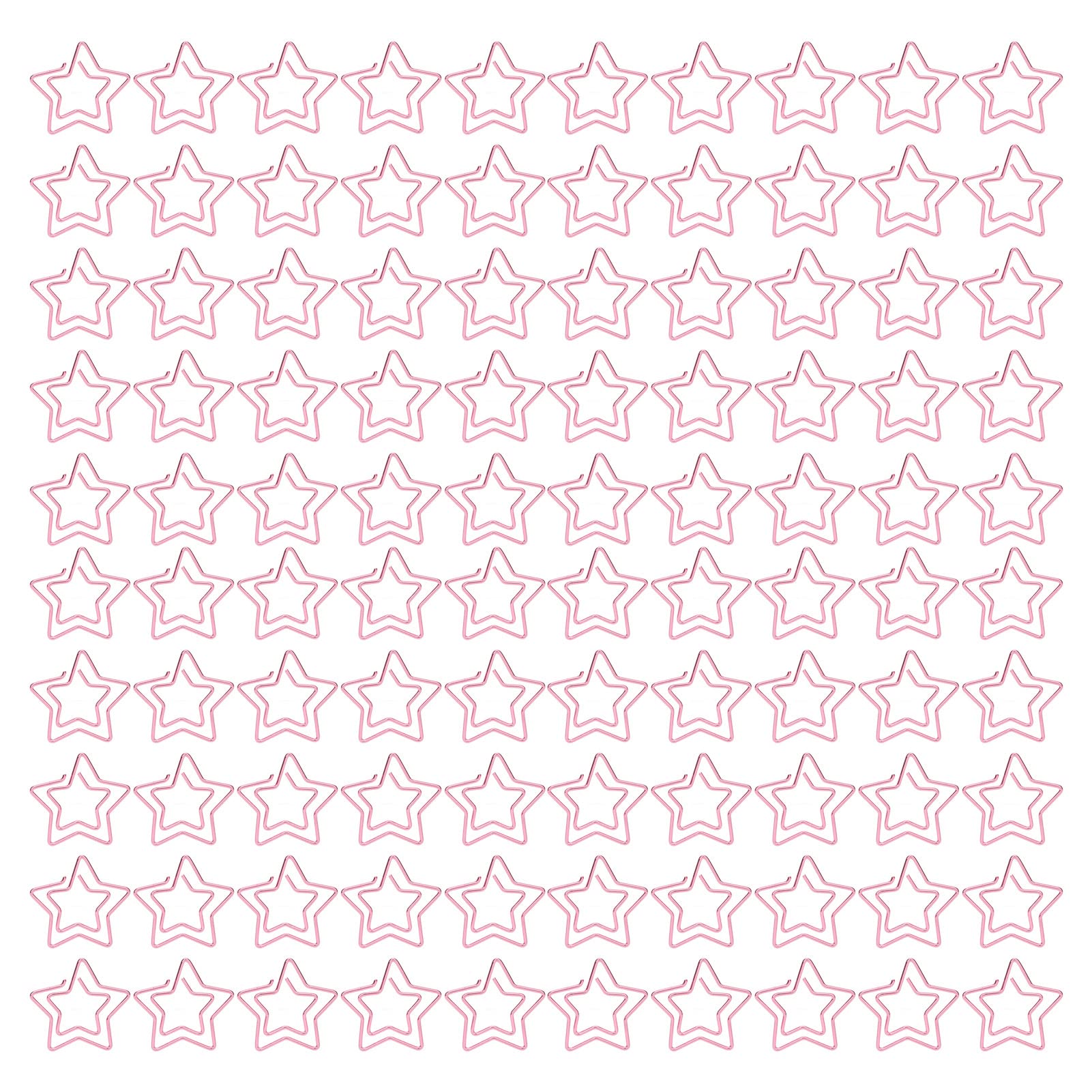 Graziose graffette, 24 graffette a forma di stella, graffette metalliche antiruggine con processo di placcatura rosa, for ufficio, libri scolastici, promemoria, carta, poster
