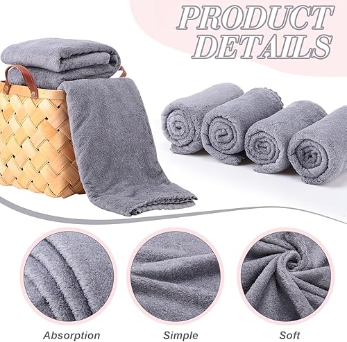 Miniatura 3 de Newwiee Juego de 24 toallas de baño de microfibra de terciopelo coral a granel, de 28 x 55 pulgadas, grandes, absorbentes, multiusos, de secado