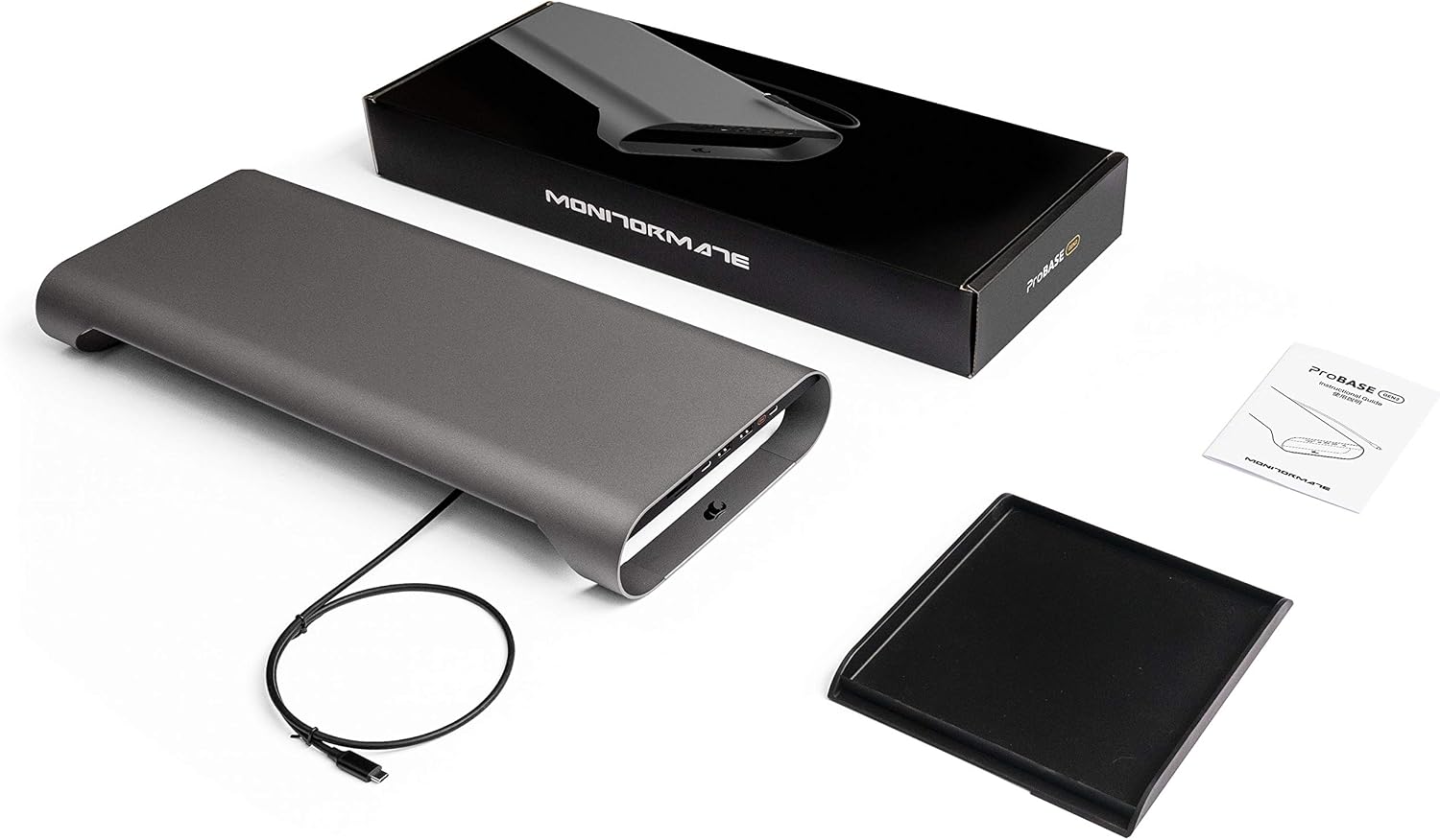 Get Special Price MONITORMATE ProBASE Gen2 10Gbps USB-C Monitor&Laptop Stand with USB3.1 Gen2 Hub/4K@60fps HDMI/UHS-II CardReader/Ethernet. Compatible with MacBook Pro 16″/MacBook Pro 15″ 2017 or Later(Grey)