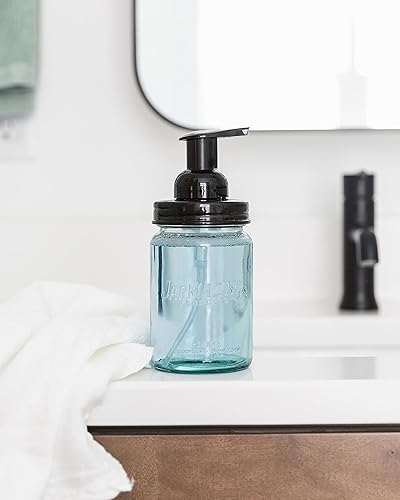 Miniatura 5 de Jarmazing Products Dispensador de espuma de tarro de vidrio azul vintage - Paquete de dos