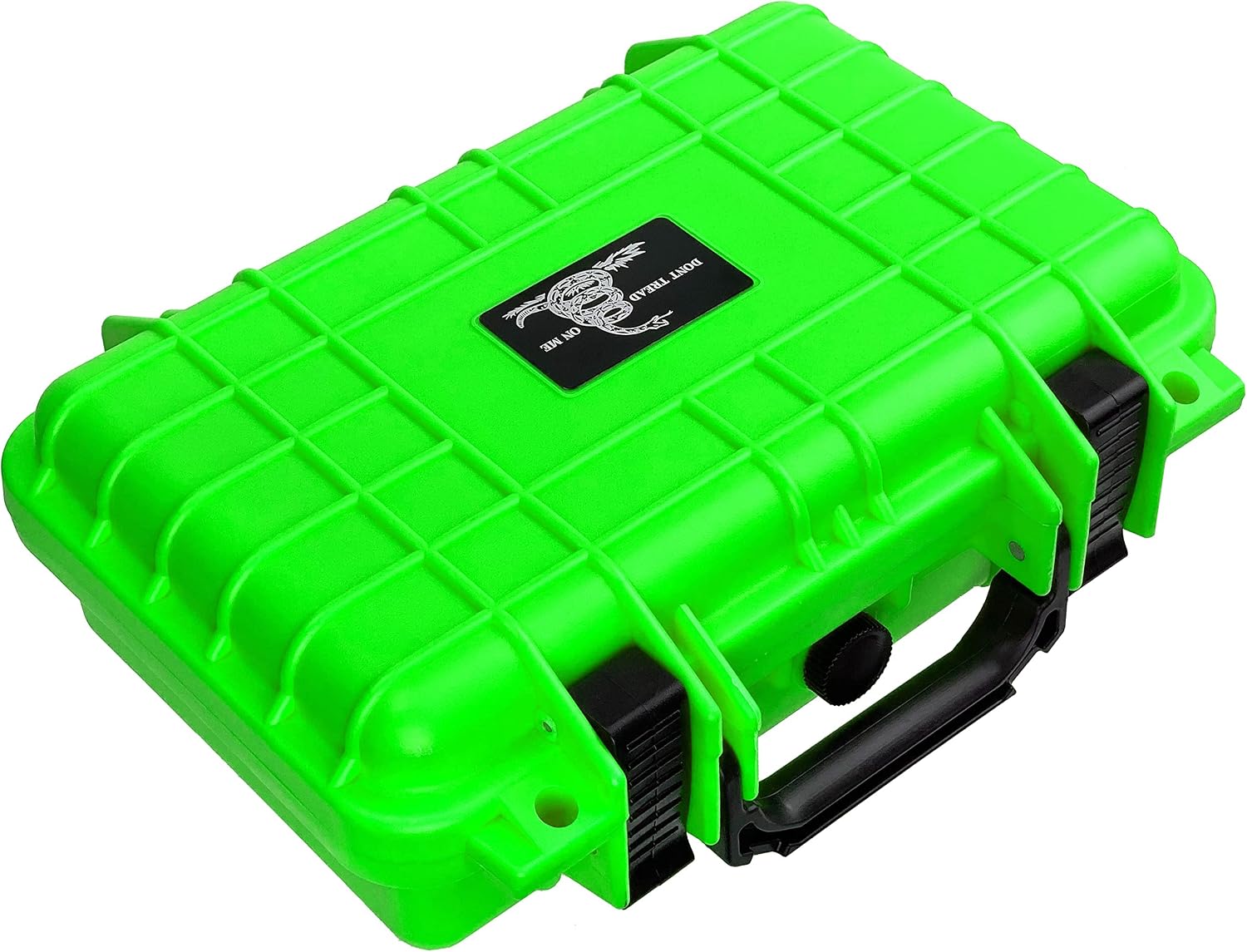 Eylar Don't Tread On Me Gadsden Hard Gun Case Waterproof & Shock Proof with Foam TSA Approved 11.6 Inch 8.3 Inch 3.8 Inch (Neon Green)