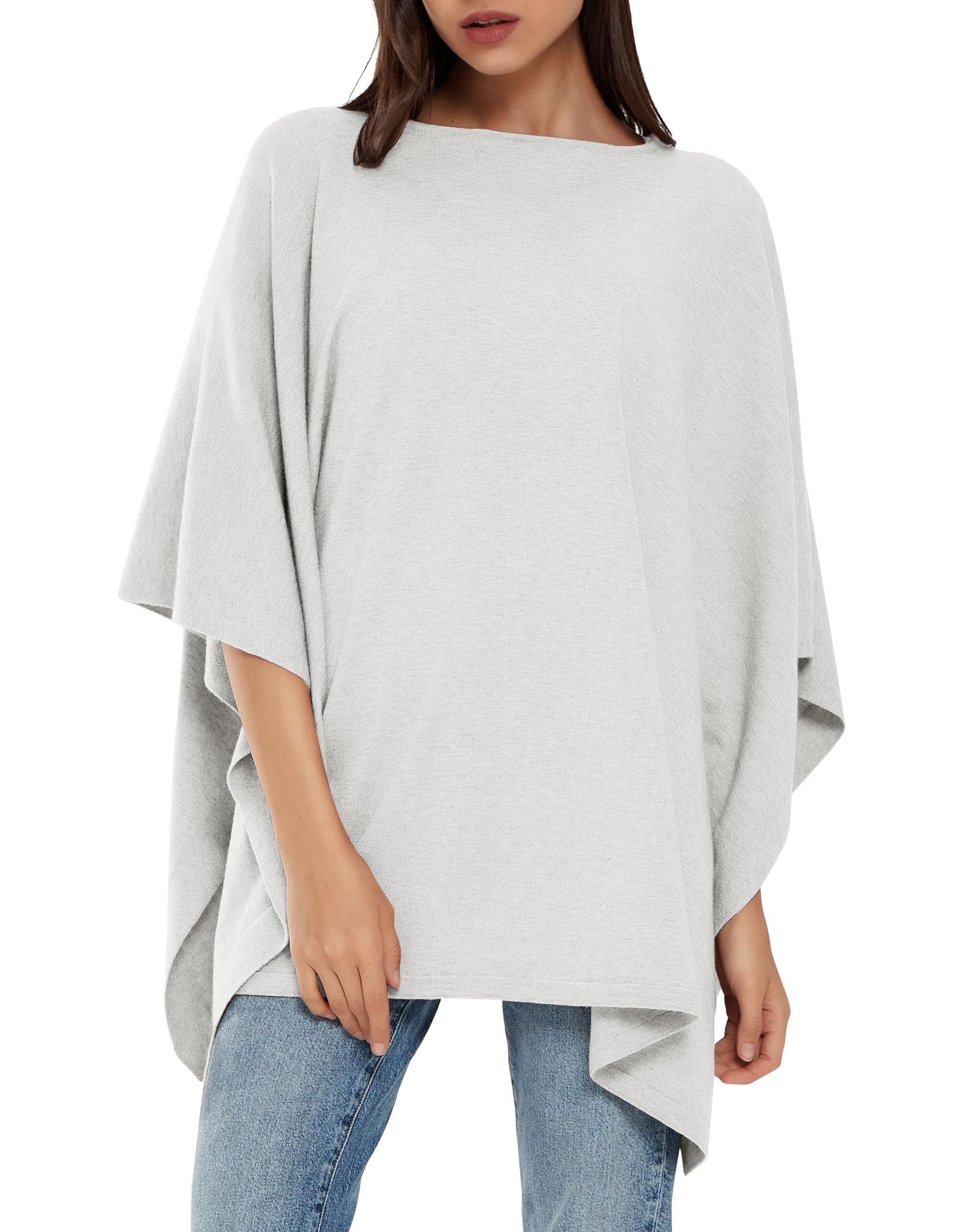 PULI Women's Pullover Poncho Sweater Knit Layering Top Travel