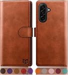 SUANPOT Compatible with Samsung Galaxy A17 5G Wallet case with RFID Blocking Credit Card Holder,Flip Book PU Leather Protective Cover Women Men for Samsung A17 Phone case Rose Gold