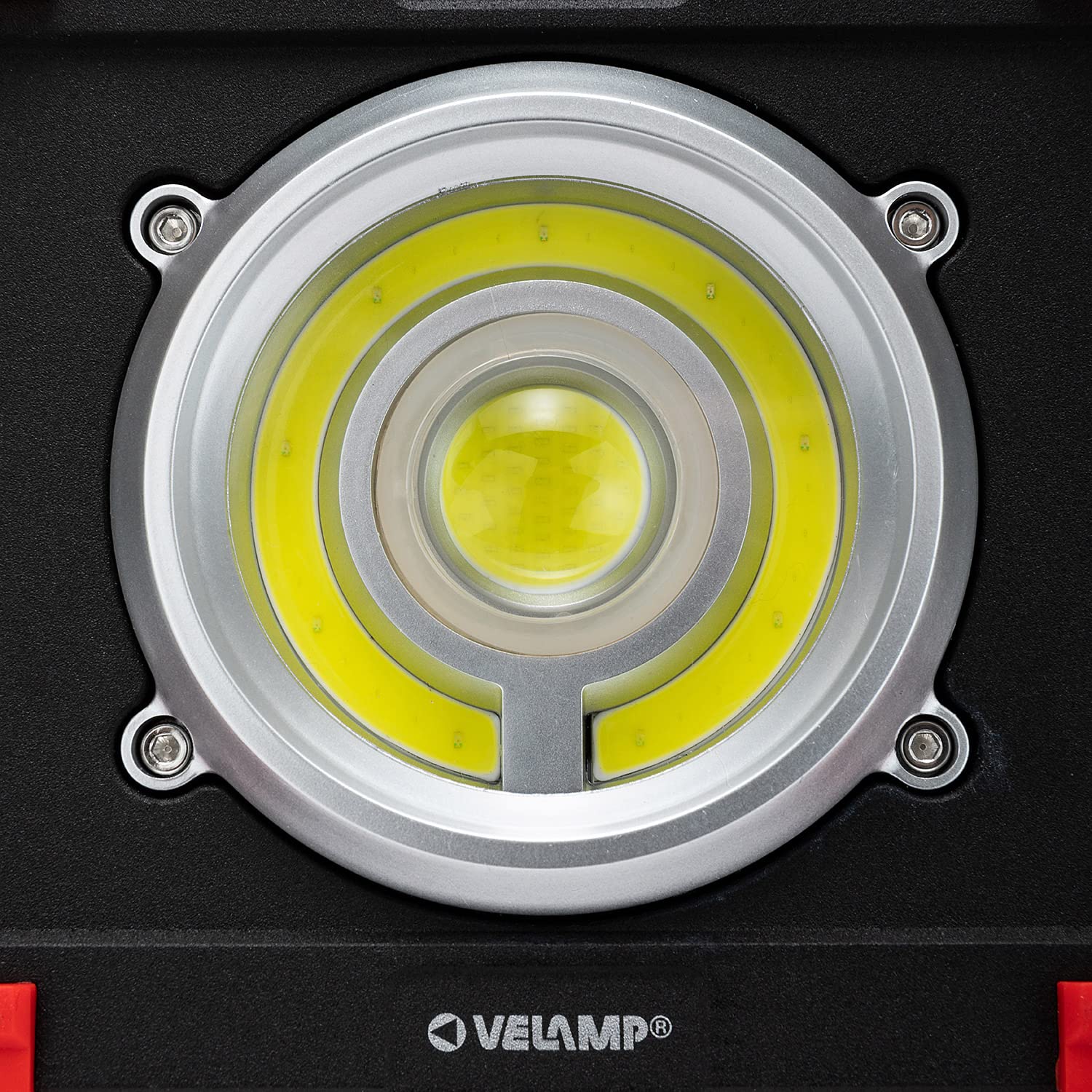 Velamp Sauron Proiettore Ricaricabile LED 20W, con Powerbank e Supporto orientabile. per lavori, Garage, Trekking, Campeggio, Caccia. 20 W, Rosso