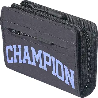 [Champion] ［チャンピオン］ 二つ折り財布 メンズ レディース カレッジ ロゴ 軽量ナイロン 小銭入れ付き LFファスナー式 コンパクト ユニセックス ブランド財布 Black
