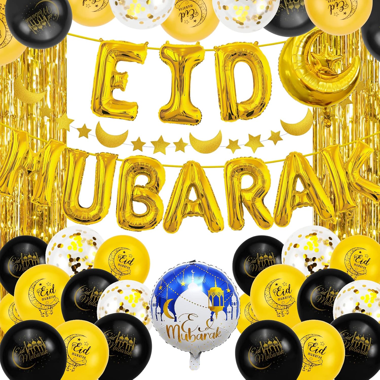 Abitoncc Eid Mubarak Decorations Set Eid Mubarak Decorations for Home Eid Mubarak Balloons