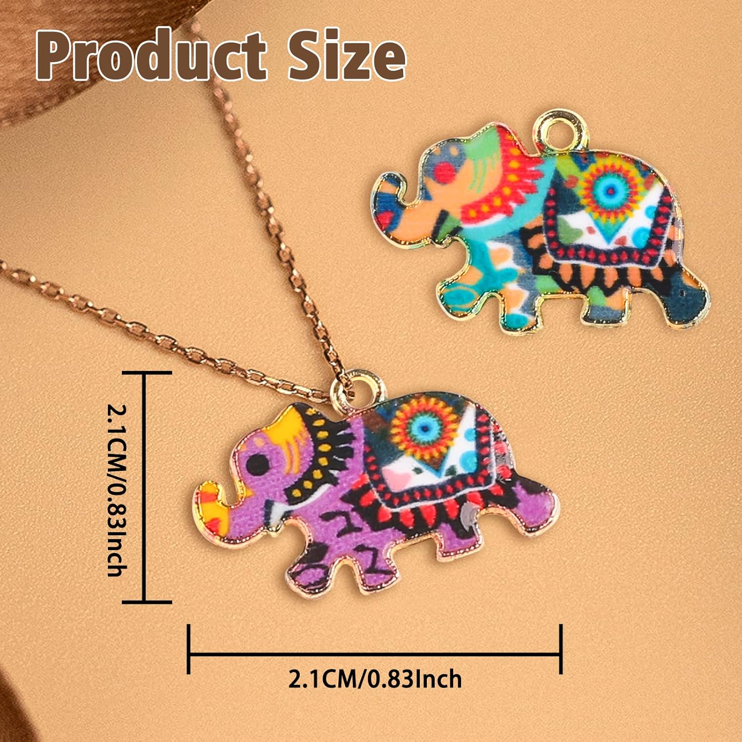 QXUJI 18PCS Elephant Charms for Jewelry Making, Mixed Elephant Metal Enamel Pendant Charms, for Necklace Earring Bracelet DIY Jewelry Making Accessories - Image 2