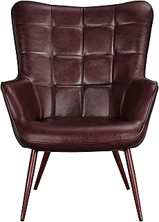 Yaheetech Living Room Chair Contemporary Faux Leather Chair Biscuit Tuft...