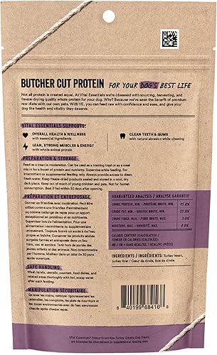 Miniatura 2 de Vital Essentials Golosinas para perros con menudas de pavo, 2 onzas, crudas liofilizadas, un solo ingrediente, golosinas de entrenamiento con alto