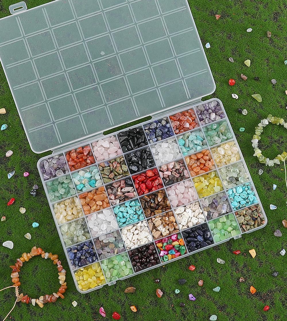 42 Grids Bead Organizer Box, 2 Pack, Clear Jewelry Organizer for Bead Organizers and Storage