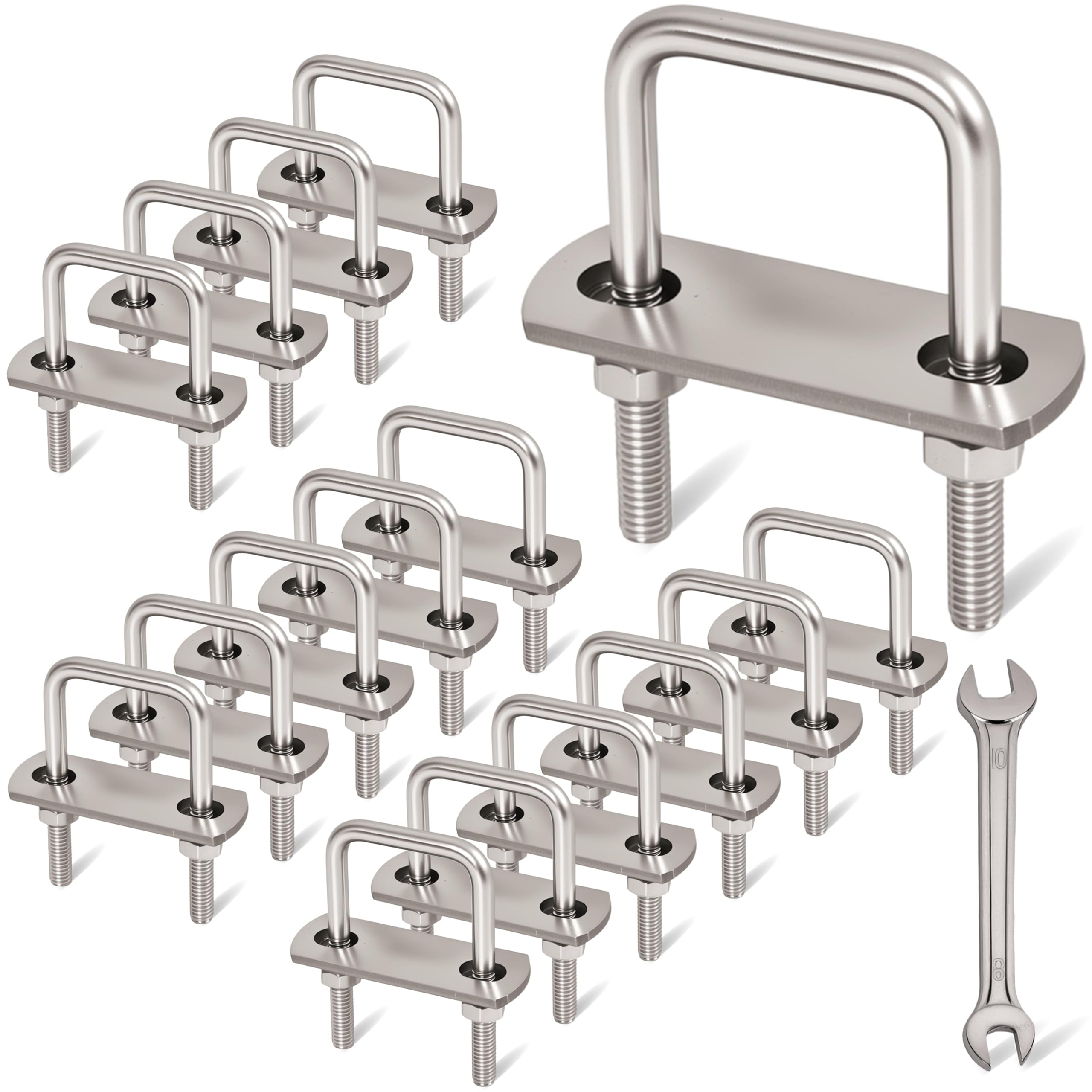 M8 Stainless Steel U-Bolts - 4 Pack -23