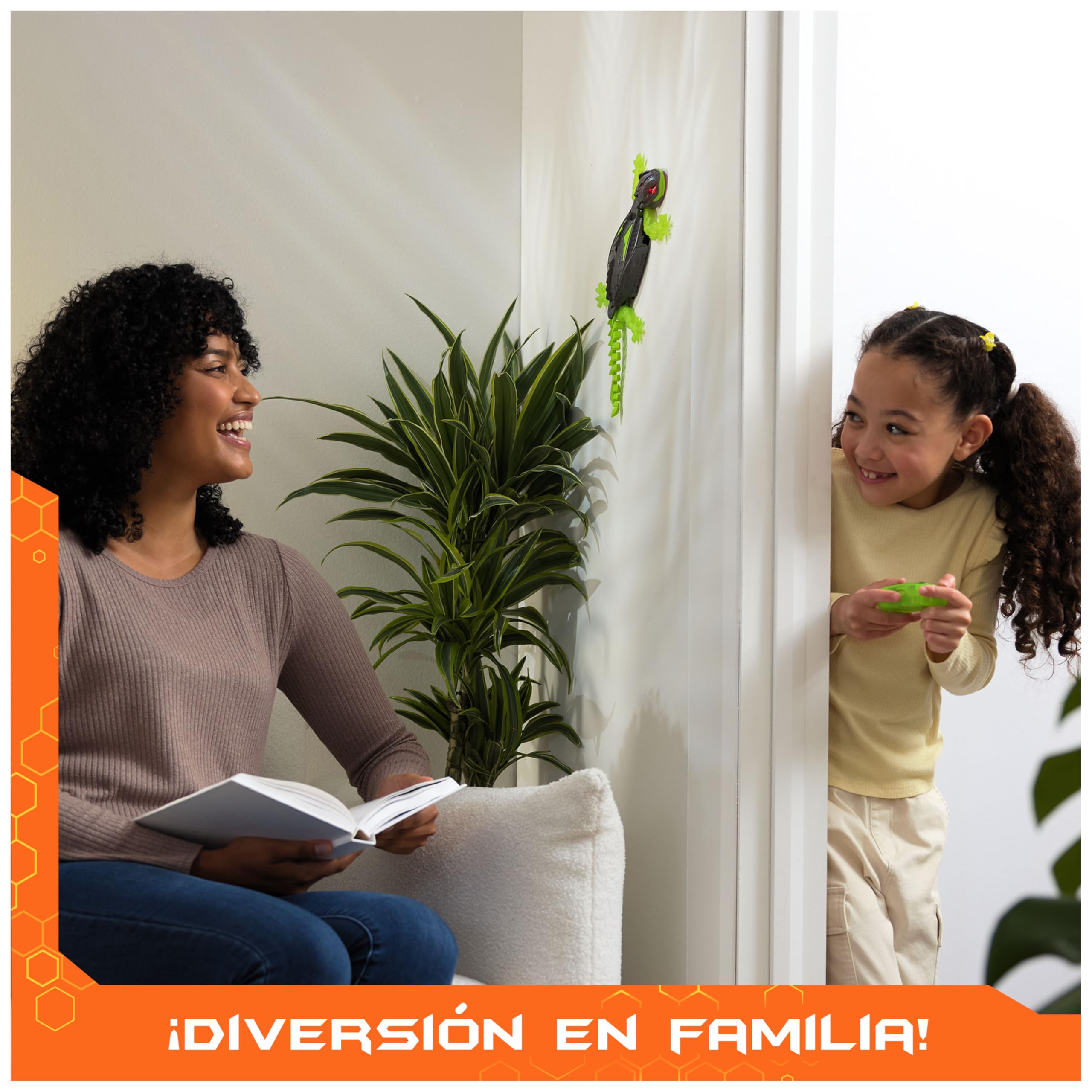 HEX BOTS - WALLCRAWLER GECKO: LAGARTO GECO TREPADOR DE PAREDES - Robot Control Remoto Recargable - 6070281 - Regalo niño 4 años + - Juguetes niños 4 Años +