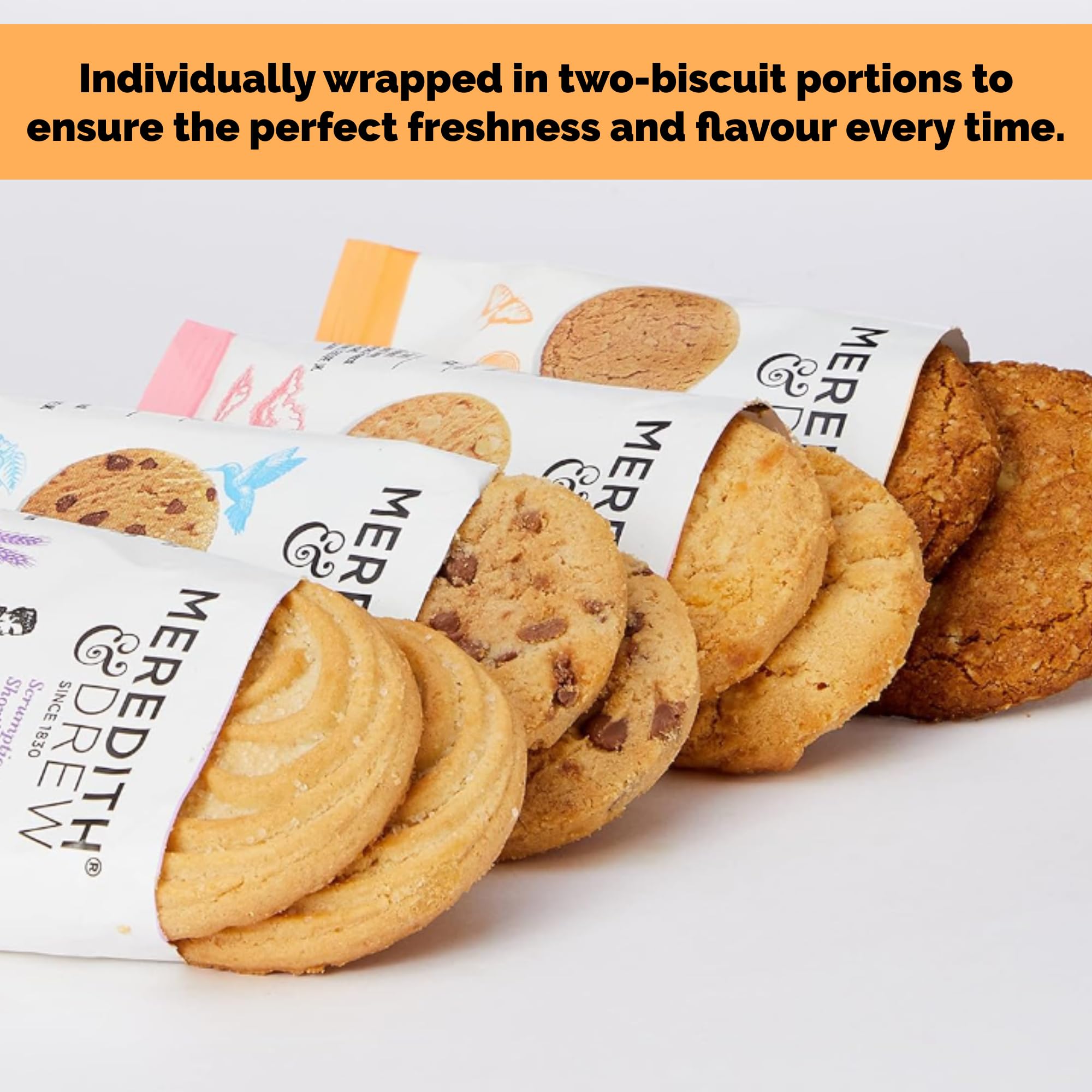Meredith & Drew Mini Packs Twin Pack Biscuits 23 g Pack of 100 | Assorted Mini Biscuits Individually Wrapped Perfect for Snacks & Sharing product thumbnail 8