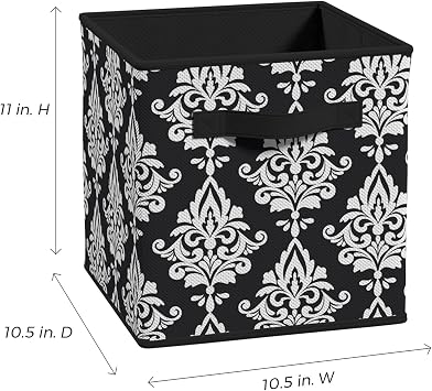 ClosetMaid 3255 Cubeicals Fabric Drawer, Black Damask