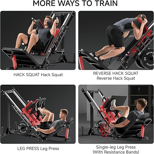 Miniatura 5 de Combo de máquina de sentadillas para prensa de piernas, máquina de ejercicio de piernas de 45, especial para la parte inferior del cuerpo con