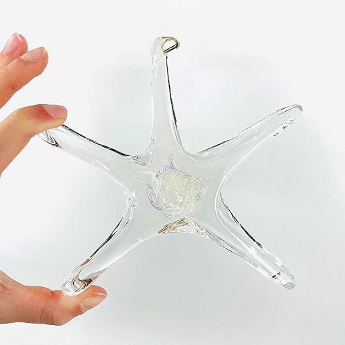 Miniatura 7 de Luke Adams Glass Estrella de piedra natal pequeña de cristal de 5 pulgadas  Atrapasoles hecho a mano  Estrellas de mar colgantes para decoración del