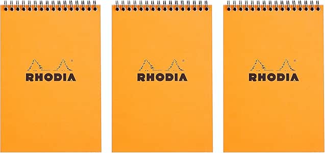 Wirebound Orange Notepads Graph - 4 in. x 6 in., Pack of 3