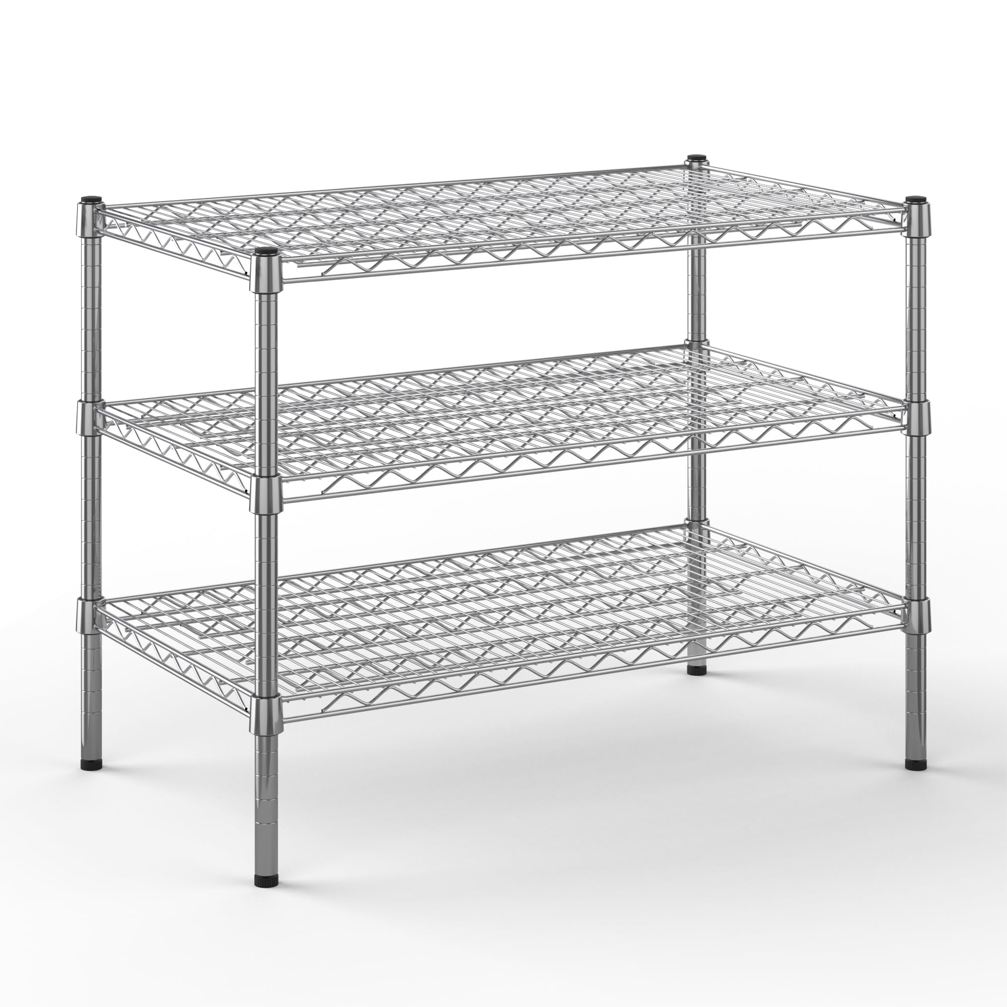 21" Deep x 36" Wide x 27" Height Wire Shelving Kit | 3-Tier | NSF Commercial Storage Rack Unit