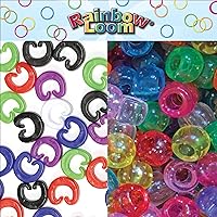 Vista 6 de Rainbow Loom® Duo Combo con colección de bandas de goma Jewel, cuenta con 2 que se conectan para hacer creaciones más largas y anchas, un estuche