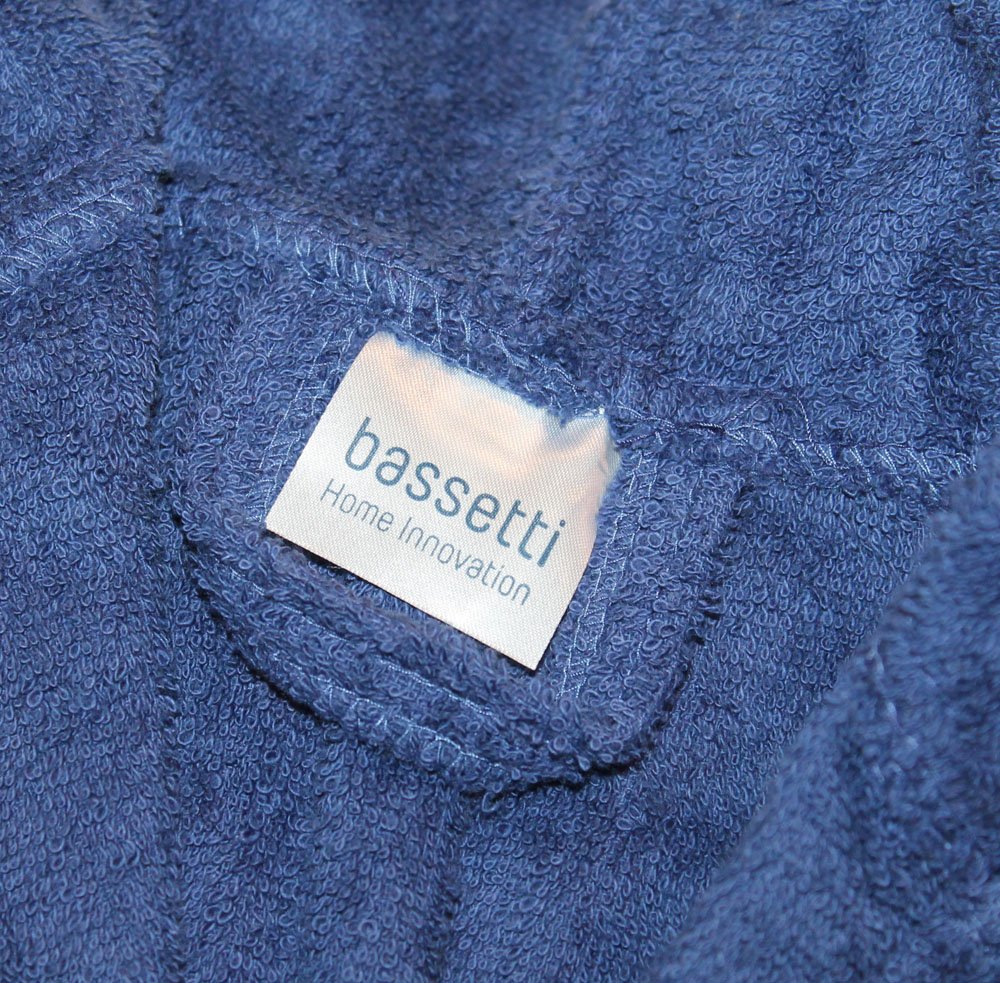 Bassetti Time - Albornoz unisex de 100 % algodón, para hombre y mujer, talla XL 54 - 56, color azul