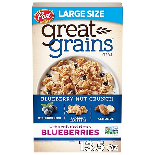 Miniatura 17 de Great Grains Cereal de desayuno con pasas, dátiles y nueces pecanas, cereal de pasas con dátiles dulces y racimos de granola, verificado por el