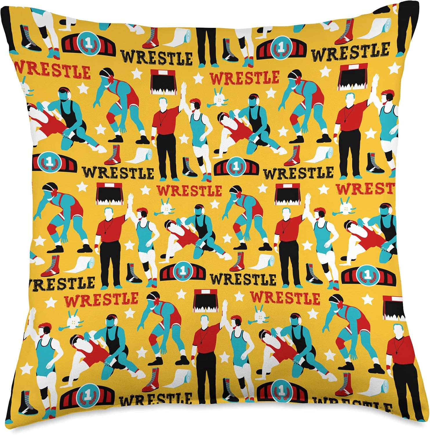 Wrestle Professional Wrestling Wrestler Fan Coach Throw Pillow
