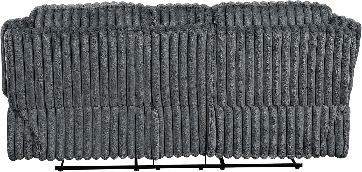 Lexicon Goodland Corduroy Dbl Rclng Love Seat with Center Console in Dark Gray