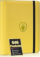 Vista 21 de Carpeta de tarjetas prémium con 9 bolsillos para 360 tarjetas, carpeta de tarjetas coleccionables de poliuretano resistente, álbum de colección