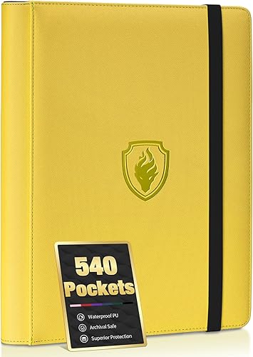 Miniatura 20 de Carpeta de tarjetas prémium con 9 bolsillos para 540 tarjetas, carpeta de tarjetas coleccionables de poliuretano resistente, álbum de colección de