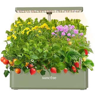 SUNCOZE Huerto Hidropónico Inteligente con 12 Cestas, Verde