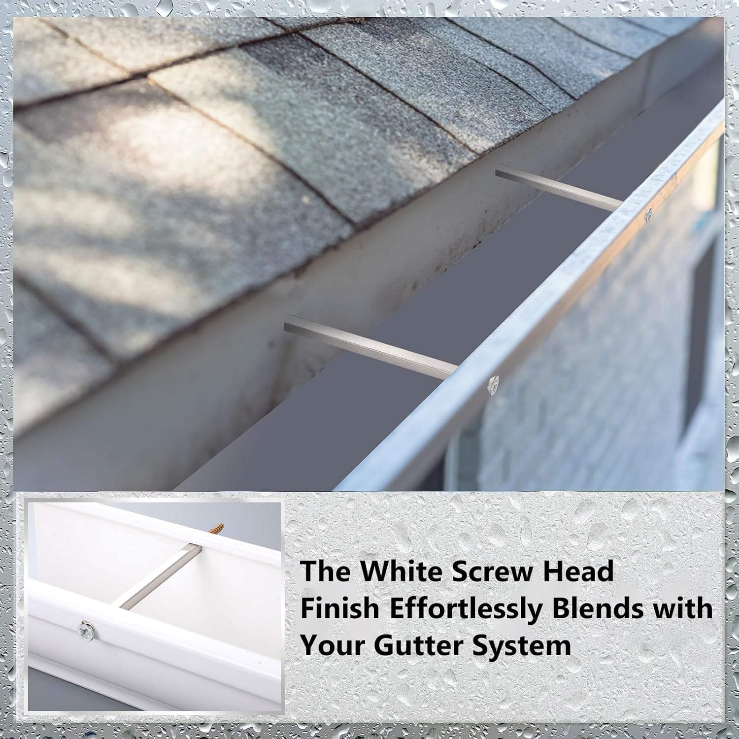50 Pcs 7'' Gutter Screws with Square Metal Ferrule Durable Gutter Nails and Spikes Easy-to-Install Secure Gutters Fasteners for Sagging Gutters and Maintenance (White)