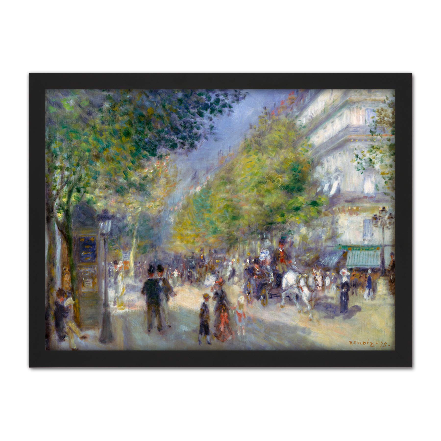Renoir French The Grands Boulevards Large Framed Art Print Poster Wall Decor 18x24