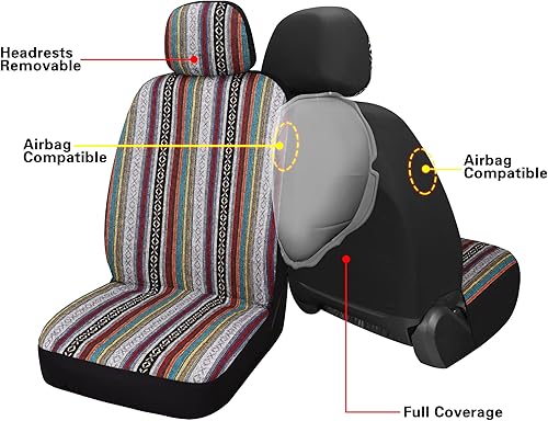 Miniatura 4 de VarCozy Baja - Juego completo de fundas de asiento para asiento delantero y asiento trasero dividido para sedán, SUV, camión, funda de asiento