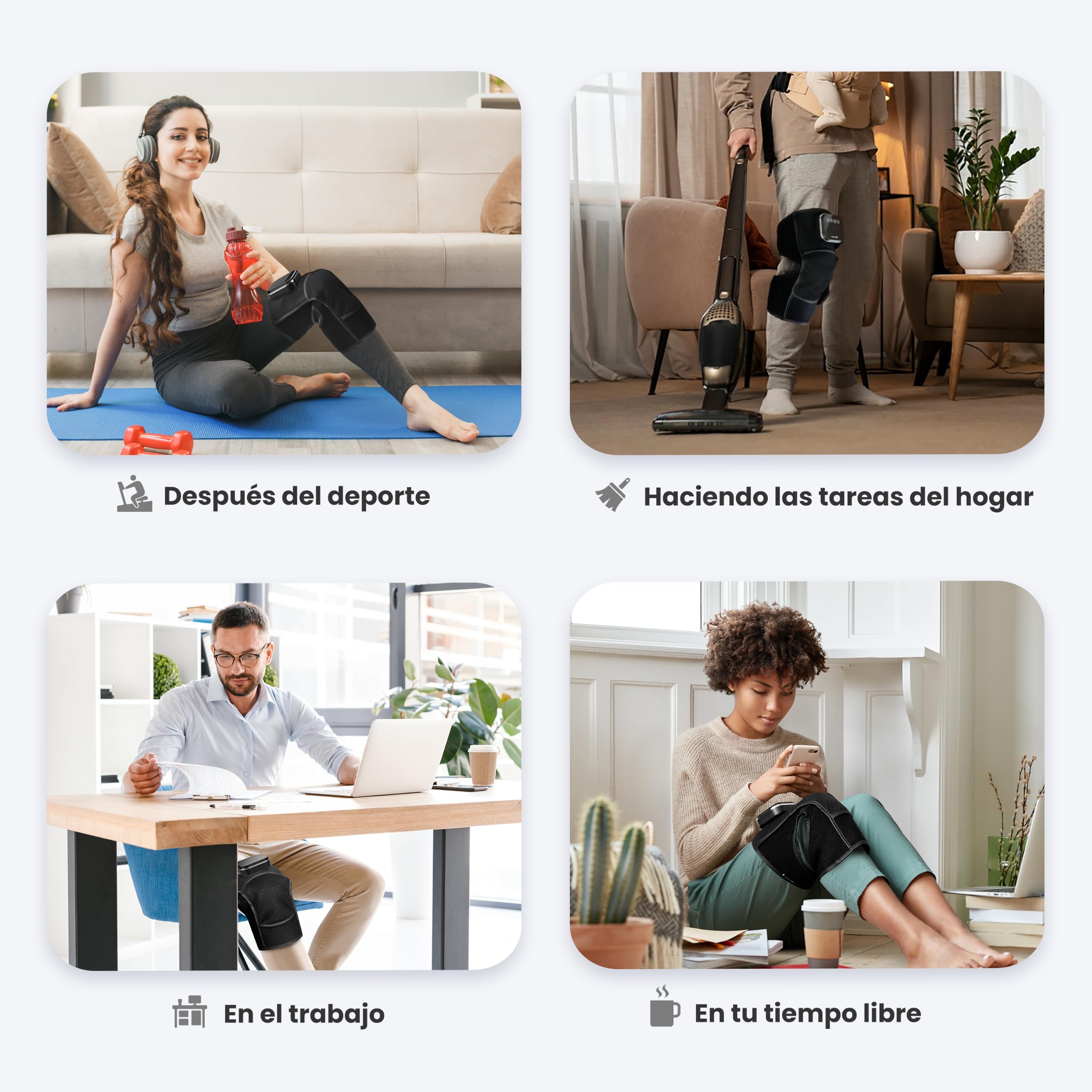 COMFIER Masajeador inalámbrico para rodillas, envoltura de rodilla calentada con vibración, 4 niveles de calefacción de grafeno, regalos para mamá papá