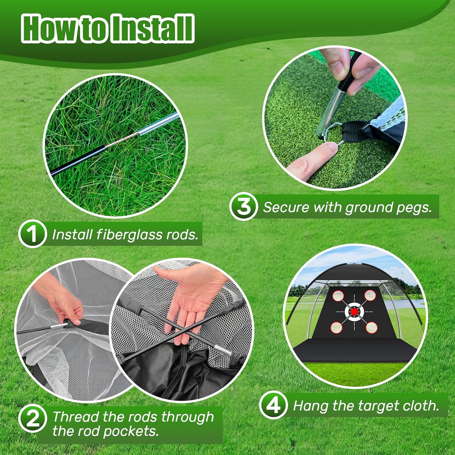 Golf Net with Practice Mat,Golf Hitting Aid Nets 10x7FT for Backyard Driving Chipping Training Swing,Gifts for Men Dad Him and Golfer - Image 3