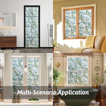 KROMAPOLIS window film privacy stained glass patterned privacy film for glass windows rainbow window film Decorative window tint film home window vinyl Anti UV - 44.5 * 200cm