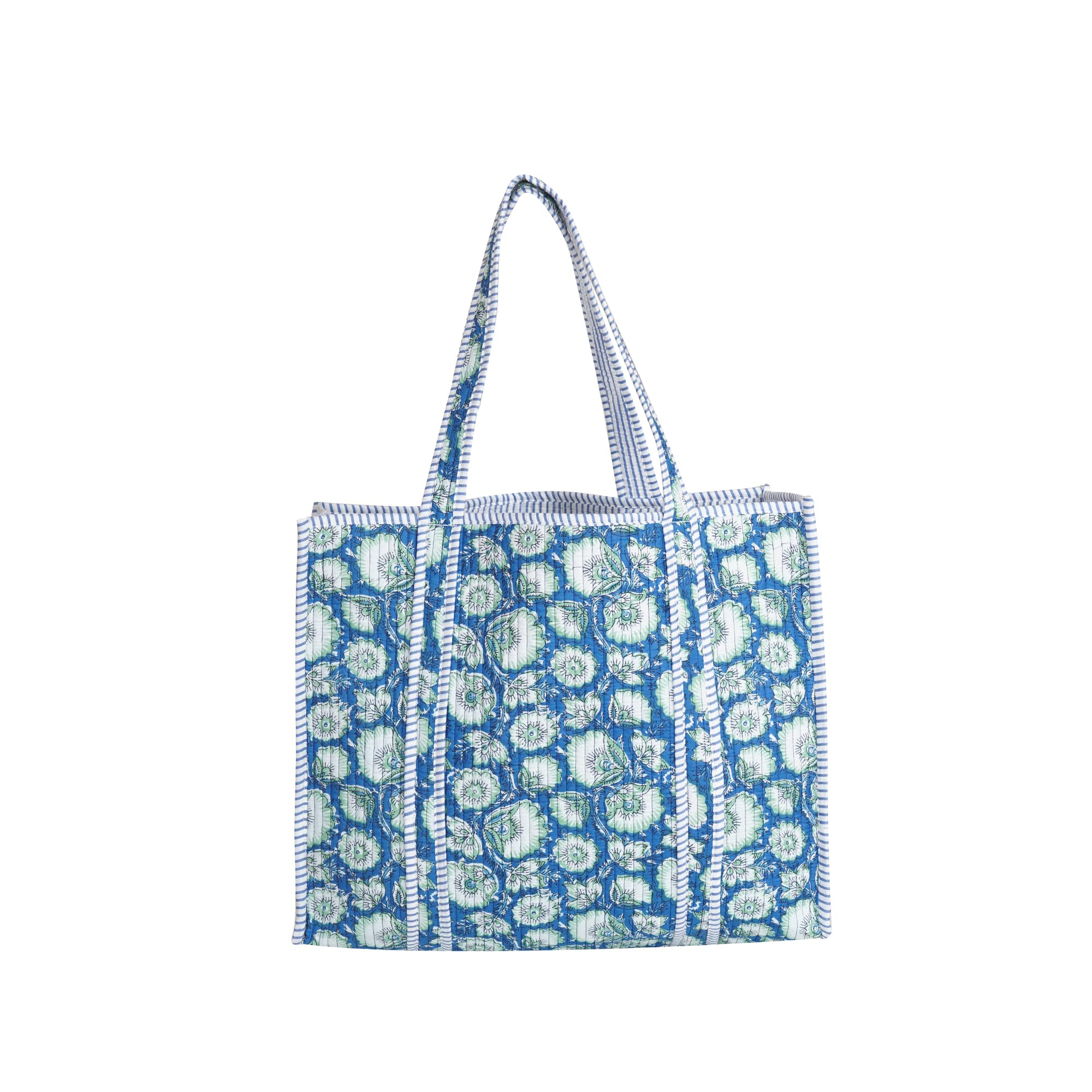 LKGSM RUGS Cotton Tiger Block Print Tote Bag, Indian Handmade Shopping Shoulder Bag, Unisex Market Daily Use, Dn 51, Standard