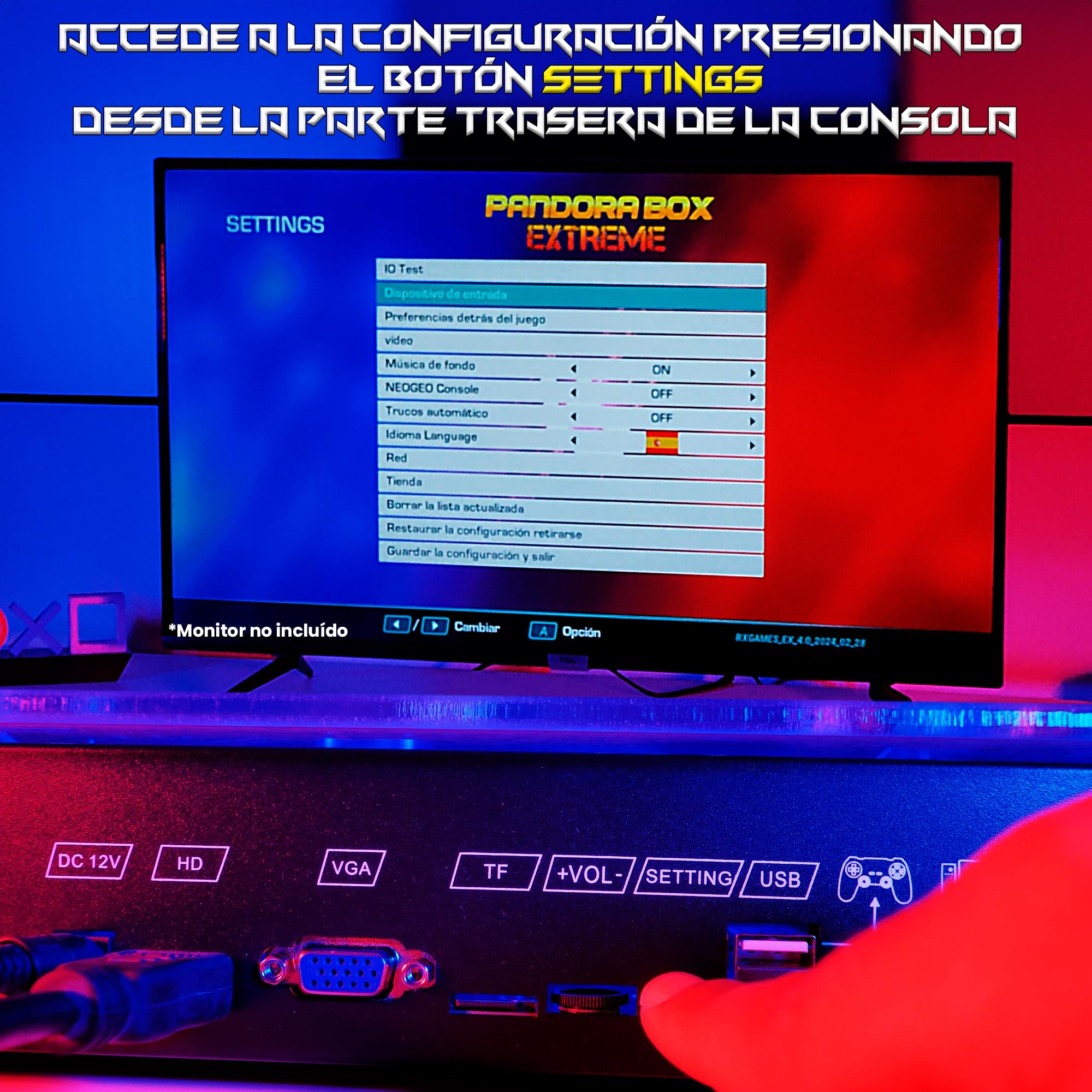 Unicview Pandora Box 3D, Retro Consola Maquina recreativa Arcade Video, Joystick Arcade, Versiones Originales Juegos Retro, Incluye Juegos 2D y 3D. Función de Guardar Partida, Pandora_5000